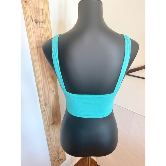 Forever 21 Teal Knot Front Crop Top Bralette Tank Medium - Picture 3 of 4